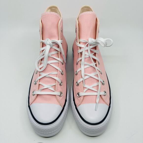 Converse Chuck Taylor Shoes Womens 10 Pink High Top Canvas Lift Platform NIB - Picture 2 of 8